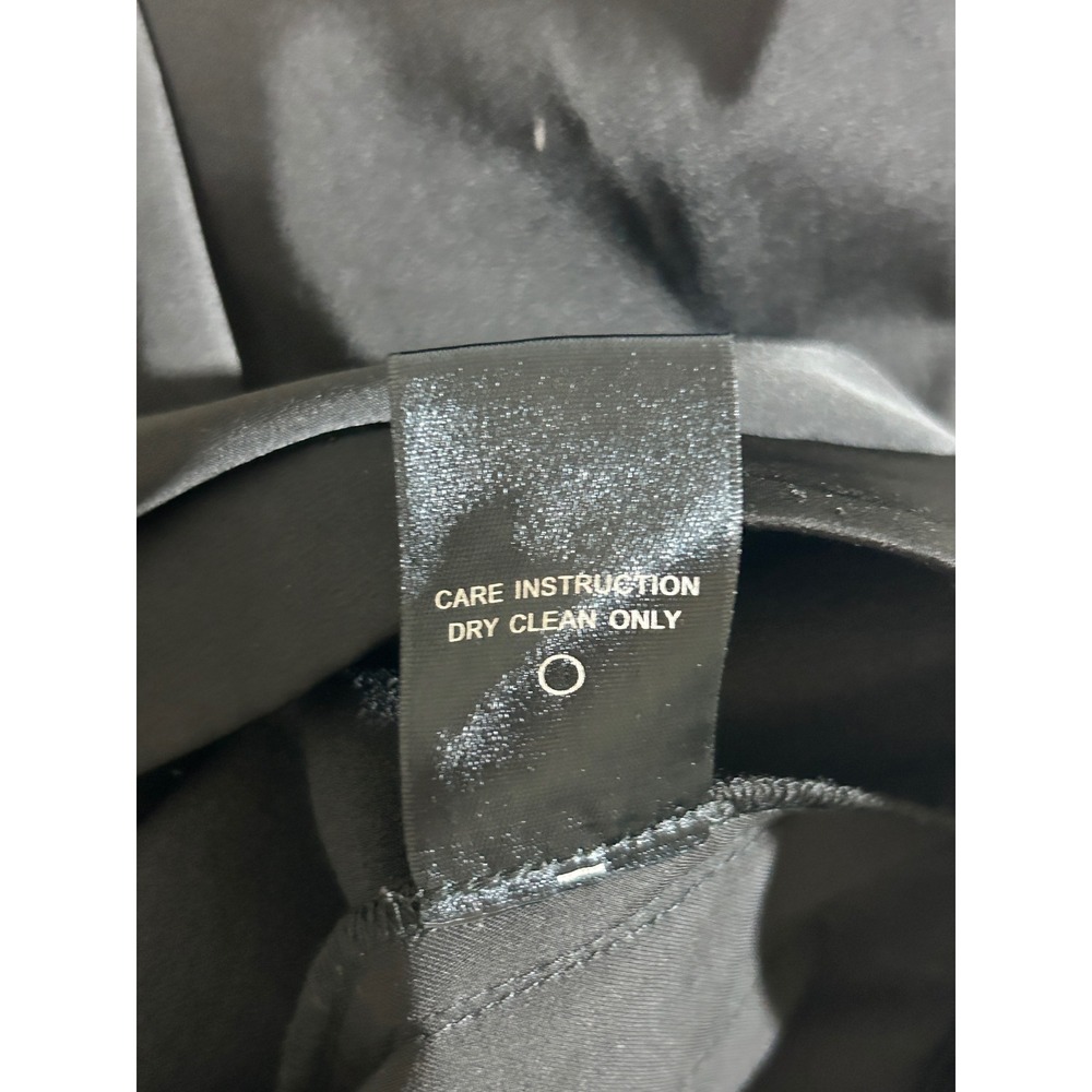 NBD XXS High Waisted Wide Leg Satin Trousers Black Formal Dress Pants Side Zip - Picture 12 of 13
